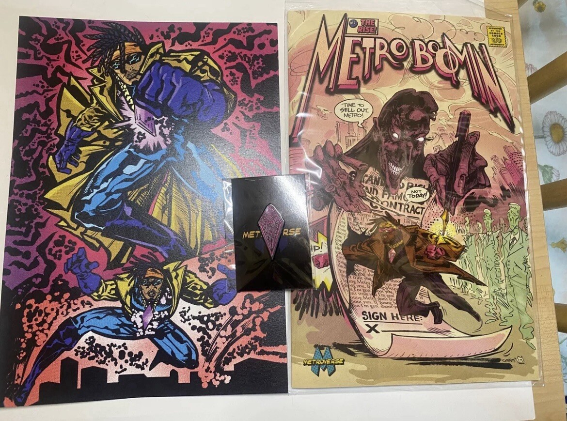 Metro Boomin Comic The Rise #1 AUTOGRAPH /300 Hyper Limited Variant Cover RARE Metro Boomin Comic The Rise #1 AUTOGRAPH /300 Hyper Limited Variant Cover RARE