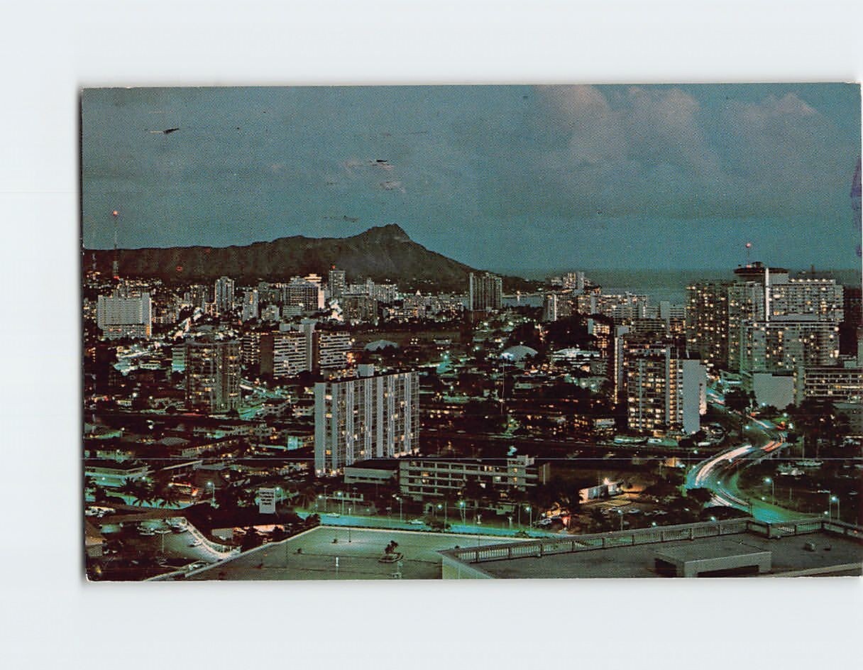 Postcard Spectacular View From Revolving Restaurant At Honolulu Hawaii