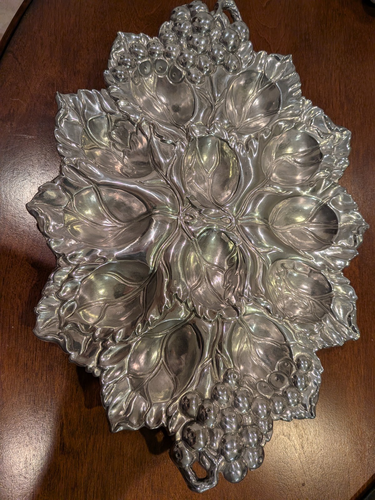 Arthur Court Deviled Egg Holder From The Grape Collection - Cast Aluminum