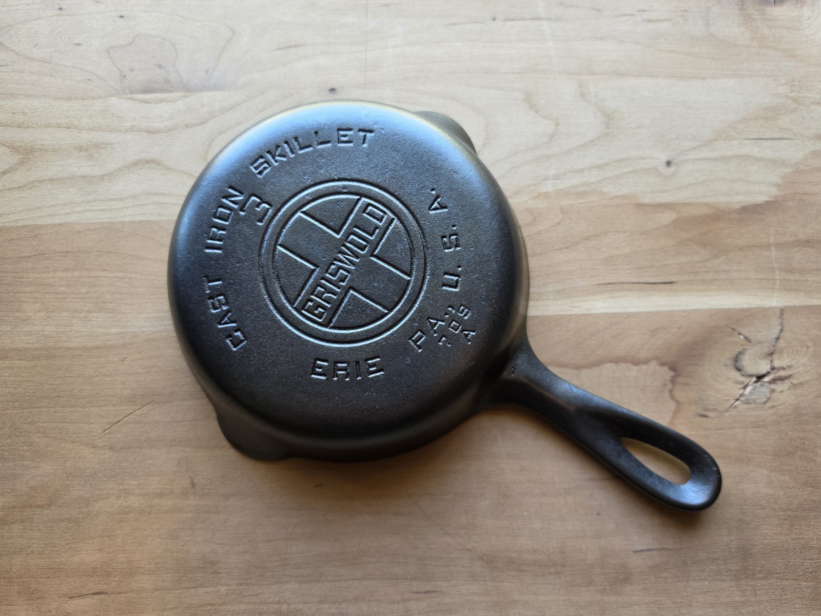 GRISWOLD #3 Cast Iron Skillet LARGE BLOCK EPU LOGO Fully Restored