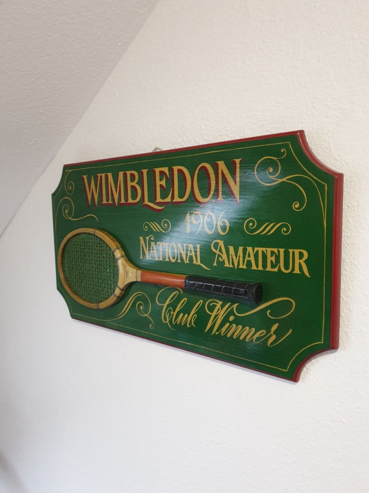 Wimbeldon 1906 National Amateur Clup Winner Wall Decor I Tennis Antique