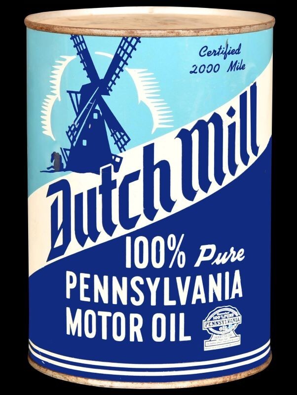 Dutch Mill Pennsylvania Motor Oil DIECUT NEW 28