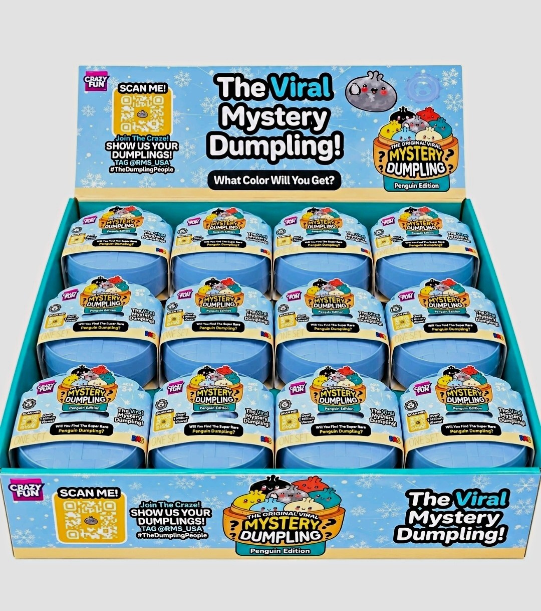 Crazy Fun FULL CASE of 24 PENGUIN EDITION  Viral Mystery Dumplings *SEALED*