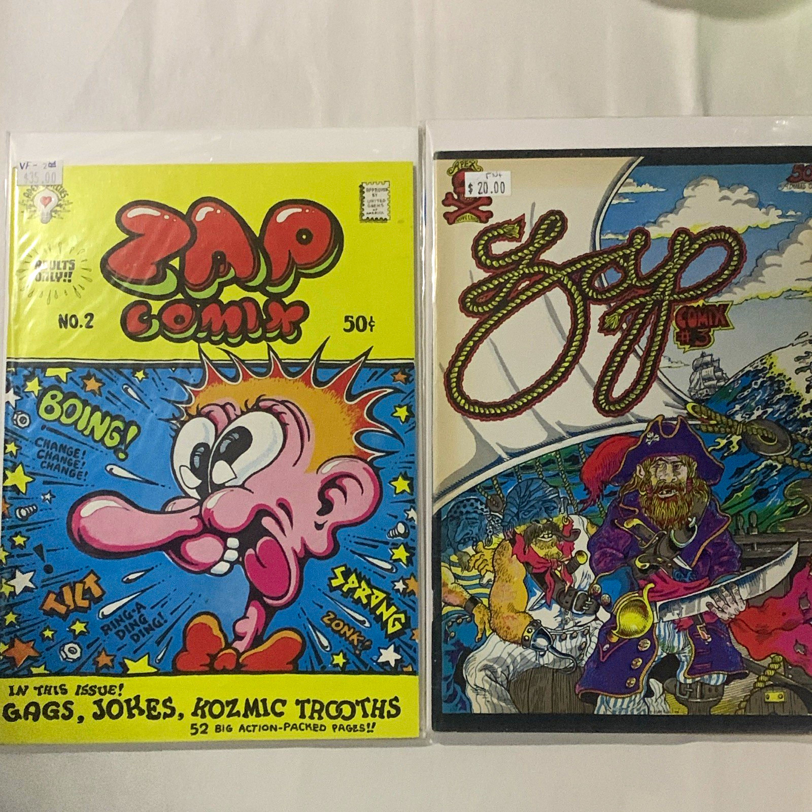 Lot of 2 Comic’s, Zap Comix #2 and #3 English Language Edition