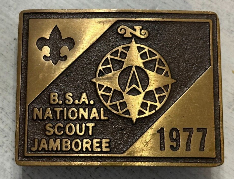 BSA Max Silber 1977 National Scout Jamboree Boy Scout Belt Buckle