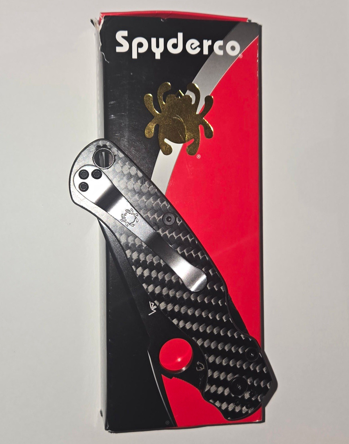 Spyderco PM2 CPM S30V tanto Carbon Fiber Plain Edge Manual Liner Lock