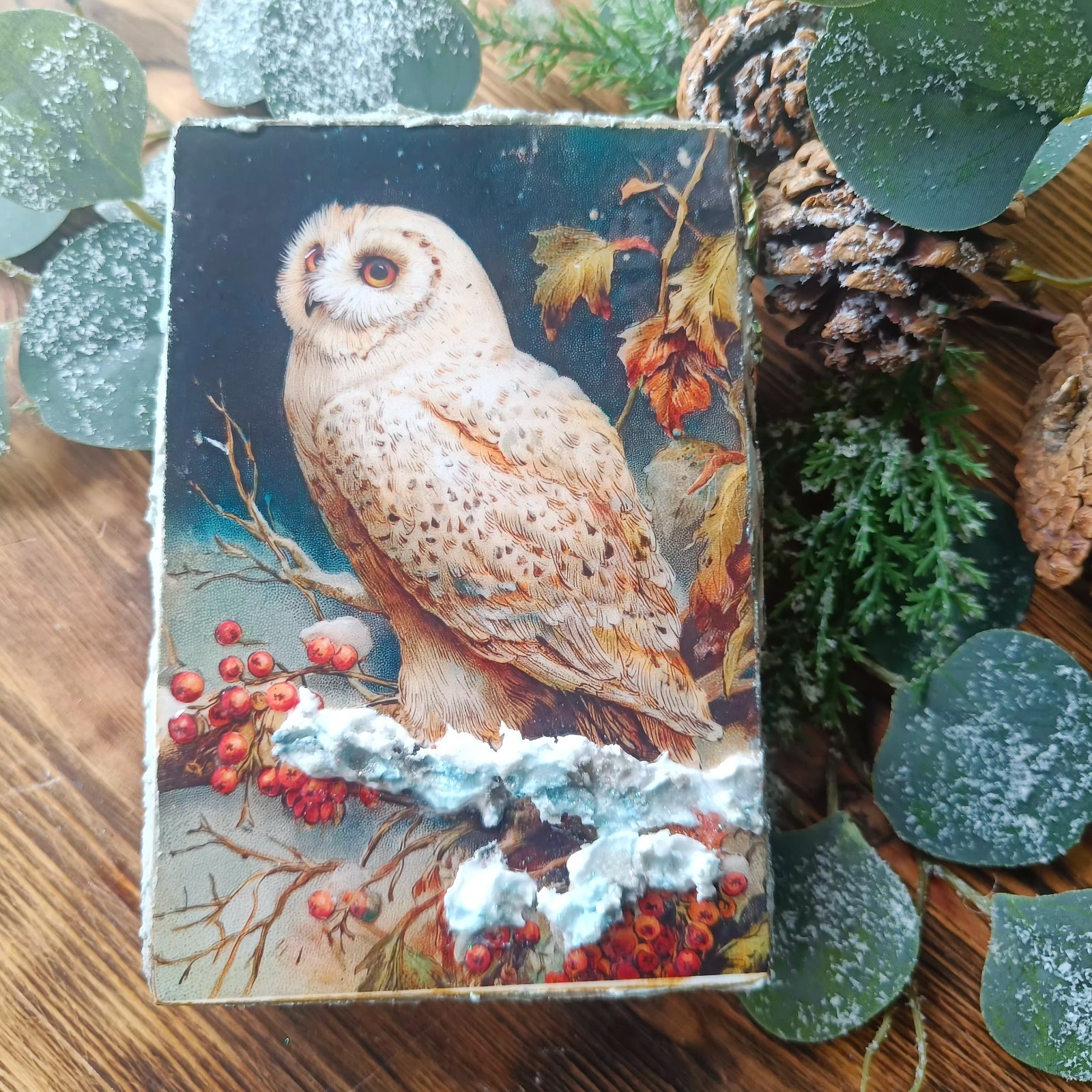 Memory Block Wall Art Home Interior Design White Owl 6x4 in Memory Block Wall Art Home Interior Design White Owl 6x4 in