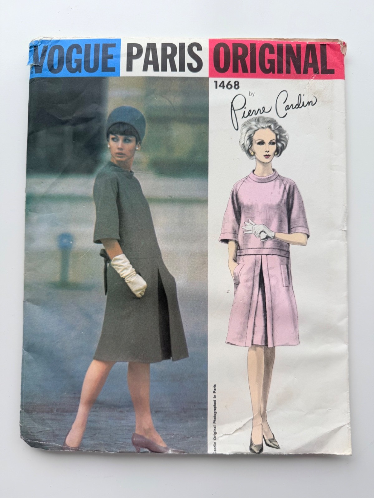 Vintage 1960s Vogue Paris Original 1468 Pierre Cardin Sz 14 B34 Uncut FF, LABEL