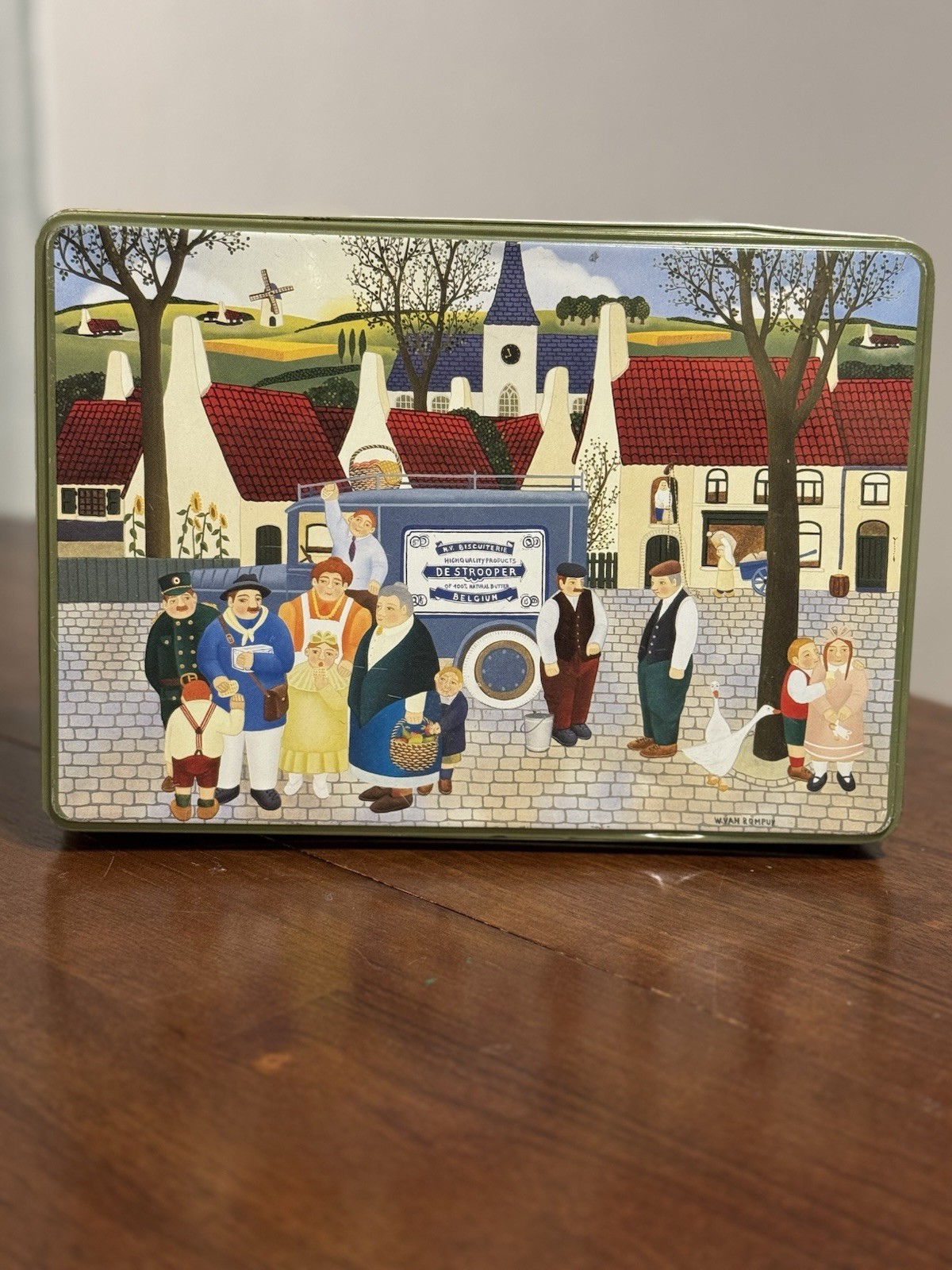 Jules Destrooper Belgian Biscuit Tin Decorative Collectible Storage Box