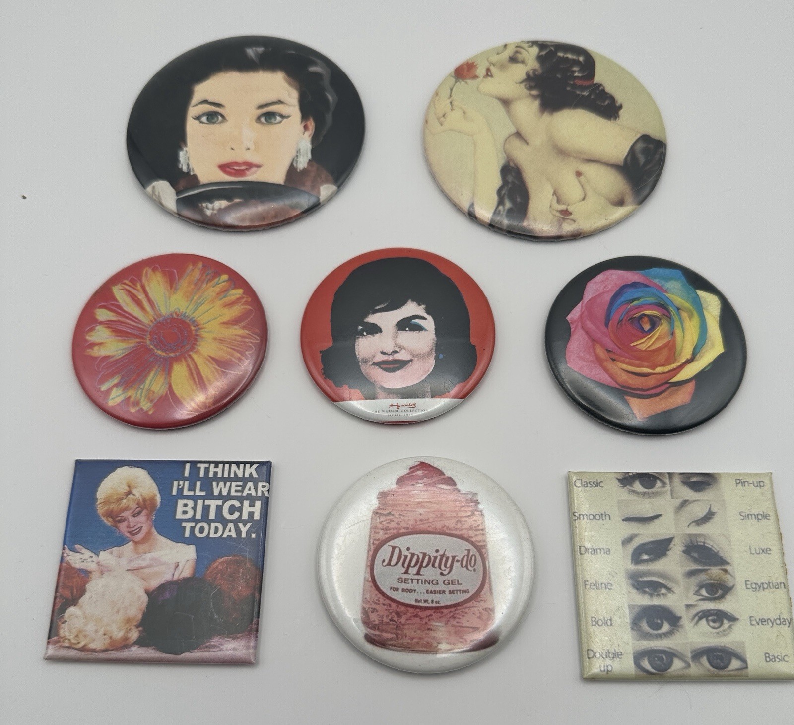 Set Of 8 Vintage Unique Magnets “Beauties” Custom Made 3” 2” Sizes