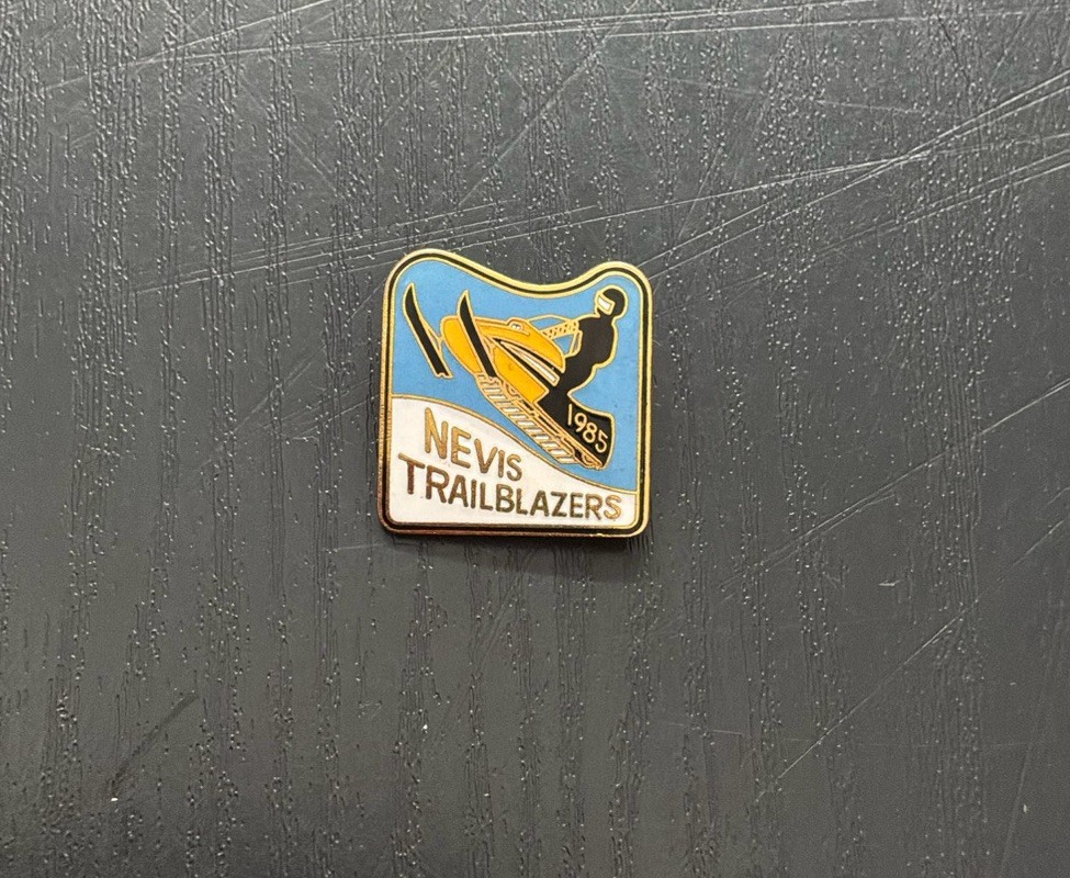 Vintage Nevis Trailblazers Snowmobile Club 1985 Minnesota Lapel Hat Pin MN