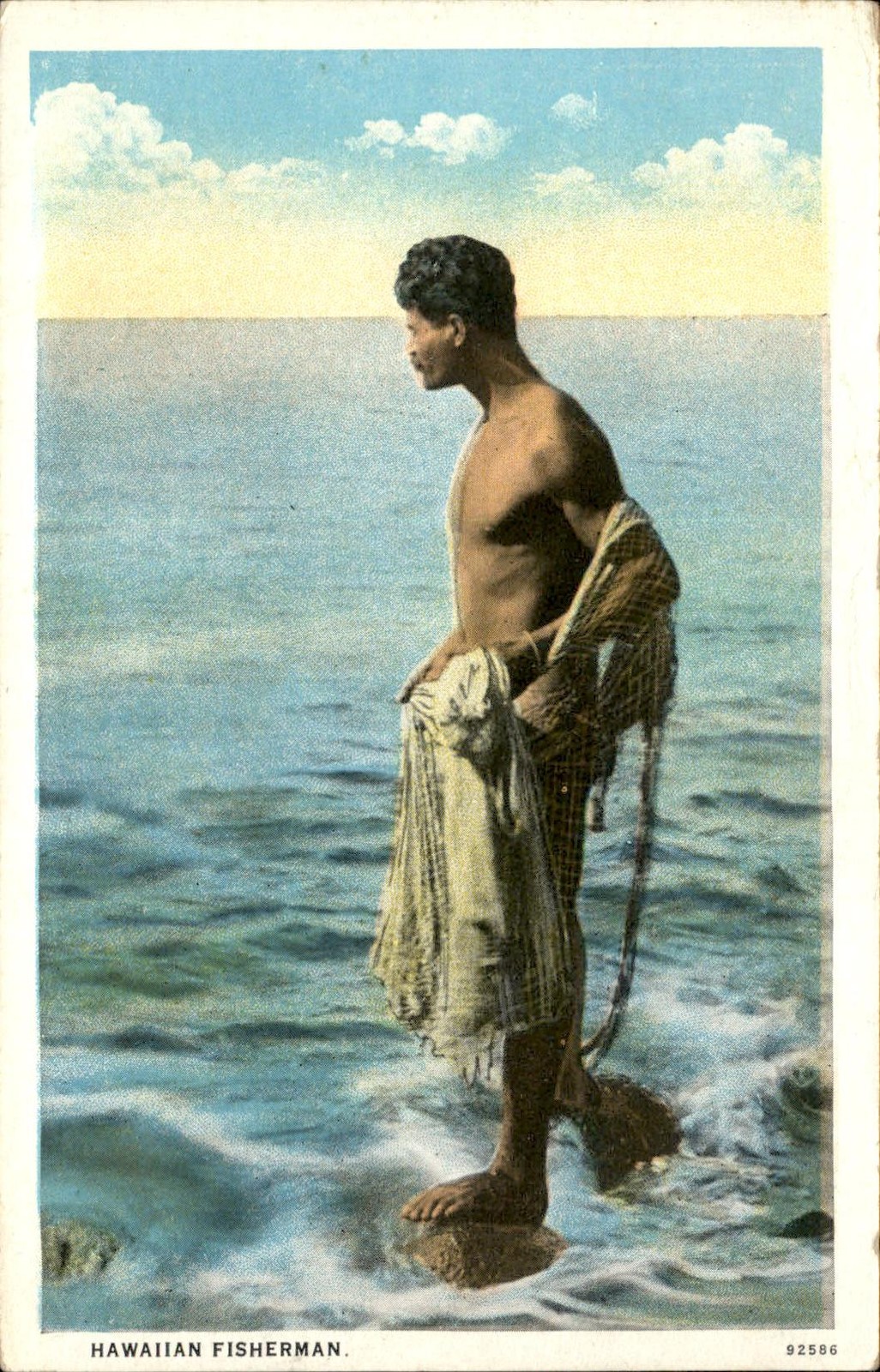 Hawaii HI Hawaiian Fisherman Honolulu Paper Company c1900s-10s Vintage Postcard