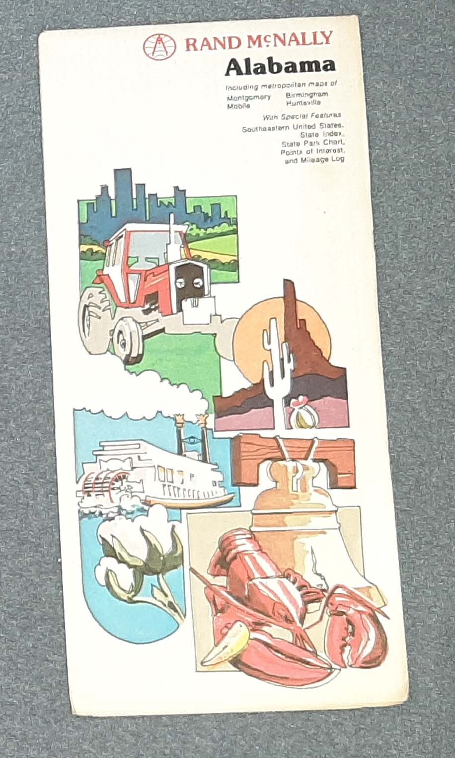 Alabama Map Rand McNally 1970s