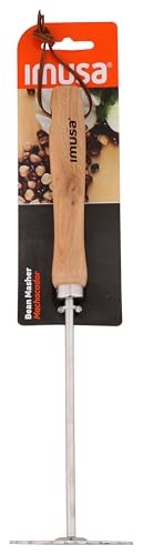 IMUSA Chrome Plated Potato Masher Wood Handle Small Holes