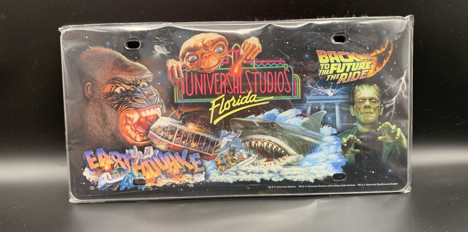 Universal Studios Orlando License Plate E.T. King Kong Frankenstein Jaws BTTF Universal Studios Orlando License Plate E.T. King Kong Frankenstein Jaws BTTF