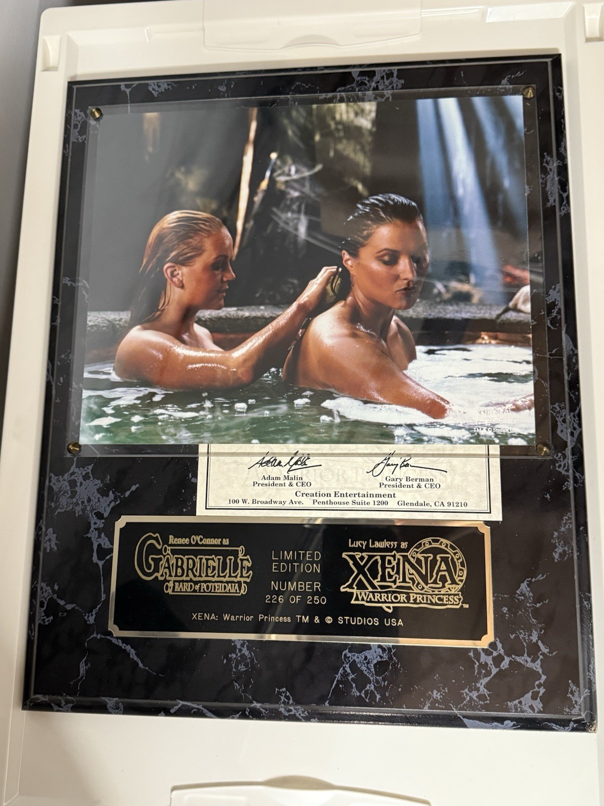 Xena WP Lucy Lawless  PLAQUE COA CREATION Signed Certificate #226 of 250