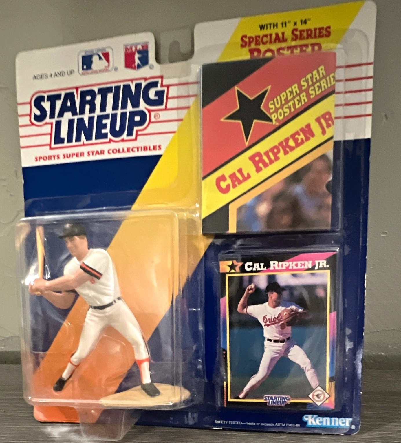 Kenner Starting Lineup Cal Ripken Jr. 1992 Headline MLB Figure Poster Card