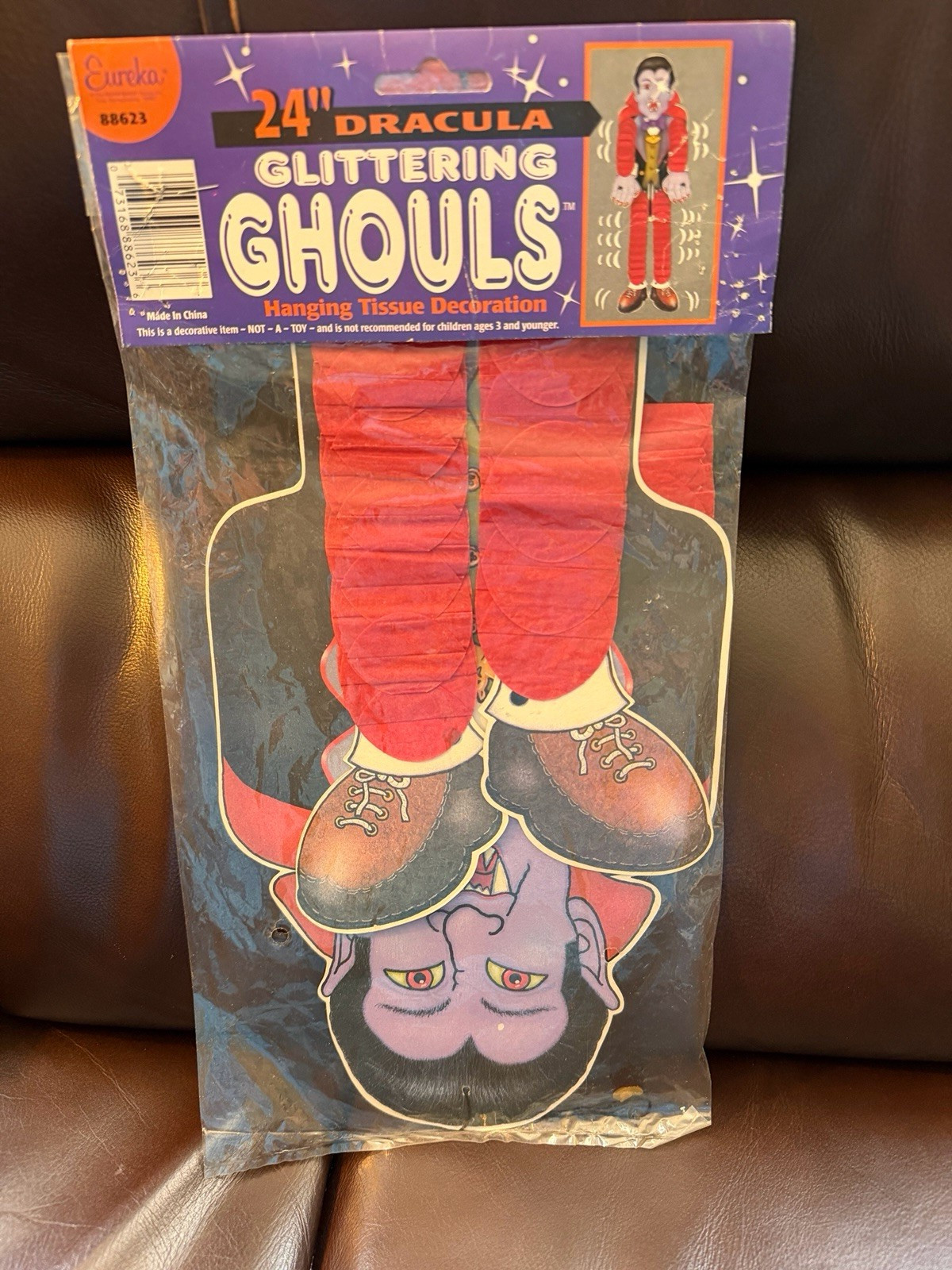 VTG Eureka Halloween Crepe Dangling Limbs 24 in Vampire Glittering Ghouls DECOR