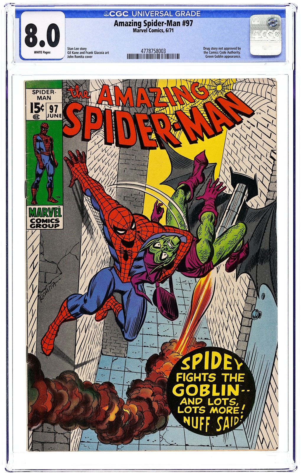 Amazing Spider-Man #97 CGC 8.0 1971 4778758003