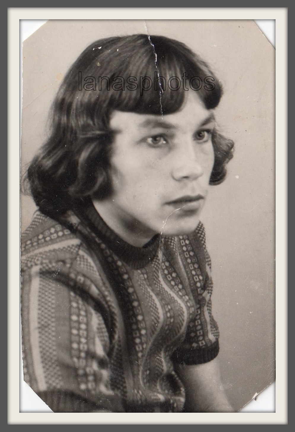 Handsome young man boy teen Long hair Stylish guy Interesting face photo