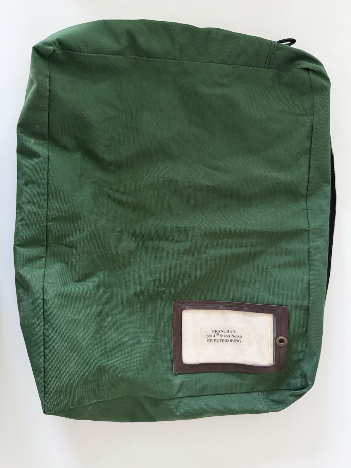 Vintage green bank deposit/transport bag 