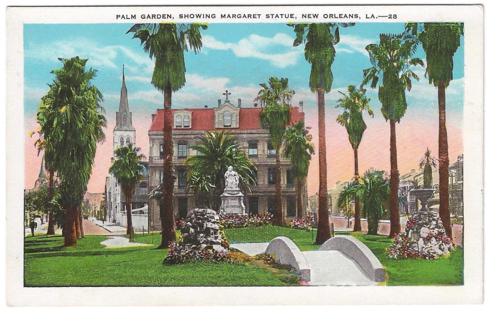 Palm Garden & Margaret Statue New Orleans LA-Louisiana Vintage Postcard Unused Palm Garden & Margaret Statue New Orleans LA-Louisiana Vintage Postcard Unused
