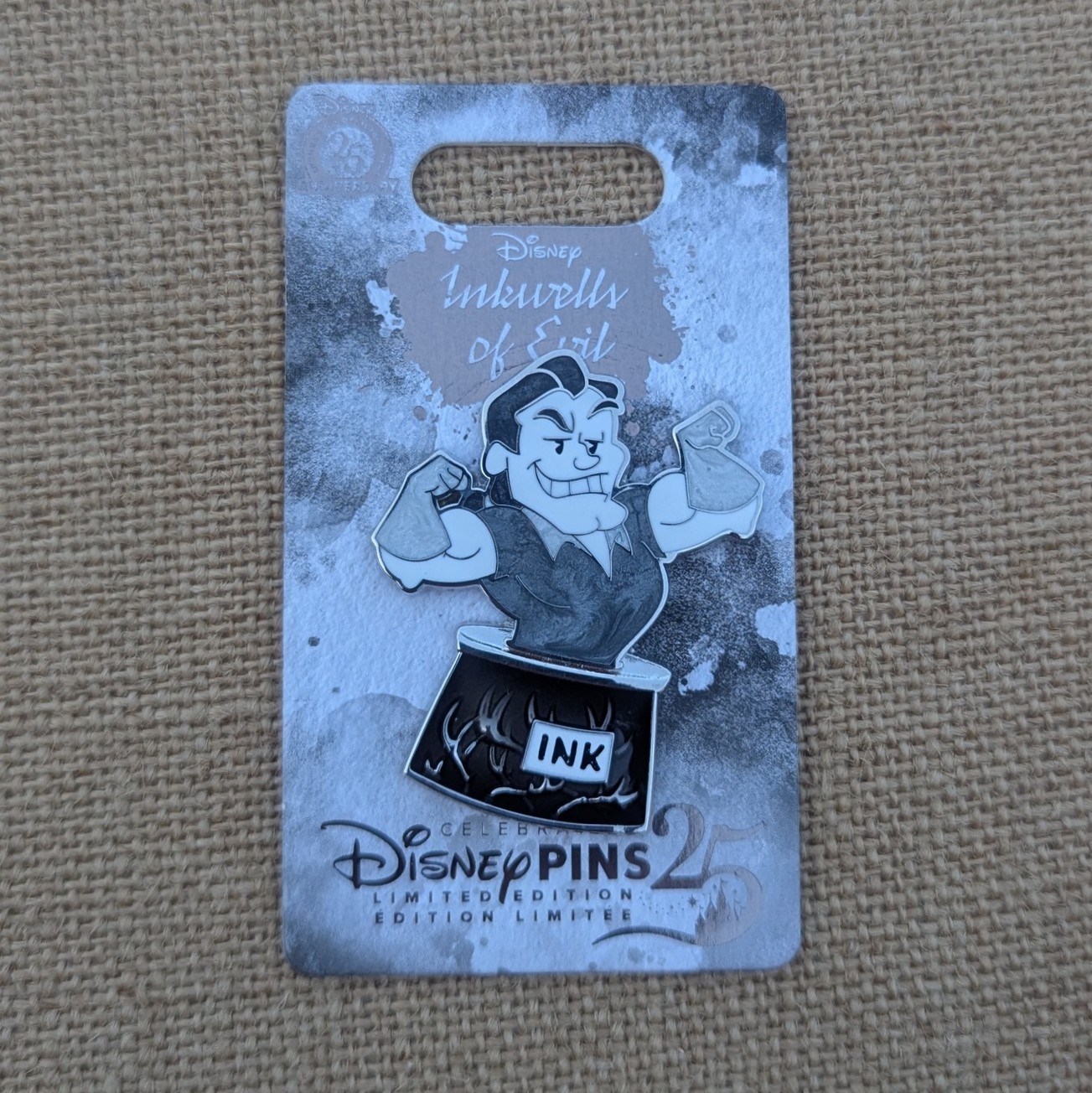 Gaston Inkwells of Evil Pin 2025 Disney Beauty & the Beast January 1/12 LE 4000 Gaston Inkwells of Evil Pin 2025 Disney Beauty & the Beast January 1/12 LE 4000
