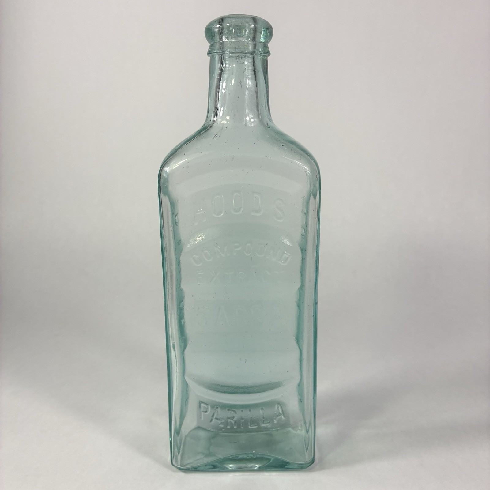 Original Antique Hood’s Sarsaparilla Compound Extract Glass Bottle Lowell Mass Original Antique Hood’s Sarsaparilla Compound Extract Glass Bottle Lowell Mass