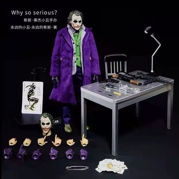 IN US 1/6 Joker Heath Ledger Batman:The Dark Knight Action Figure Model Toy Gift