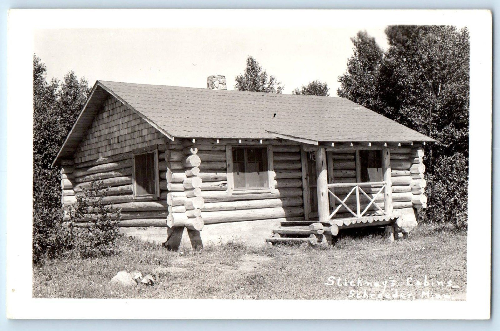 c1940's Stickney's Cabins Schroeder Minnesota MN RPPC Photo Vintage Postcard c1940's Stickney's Cabins Schroeder Minnesota MN RPPC Photo Vintage Postcard