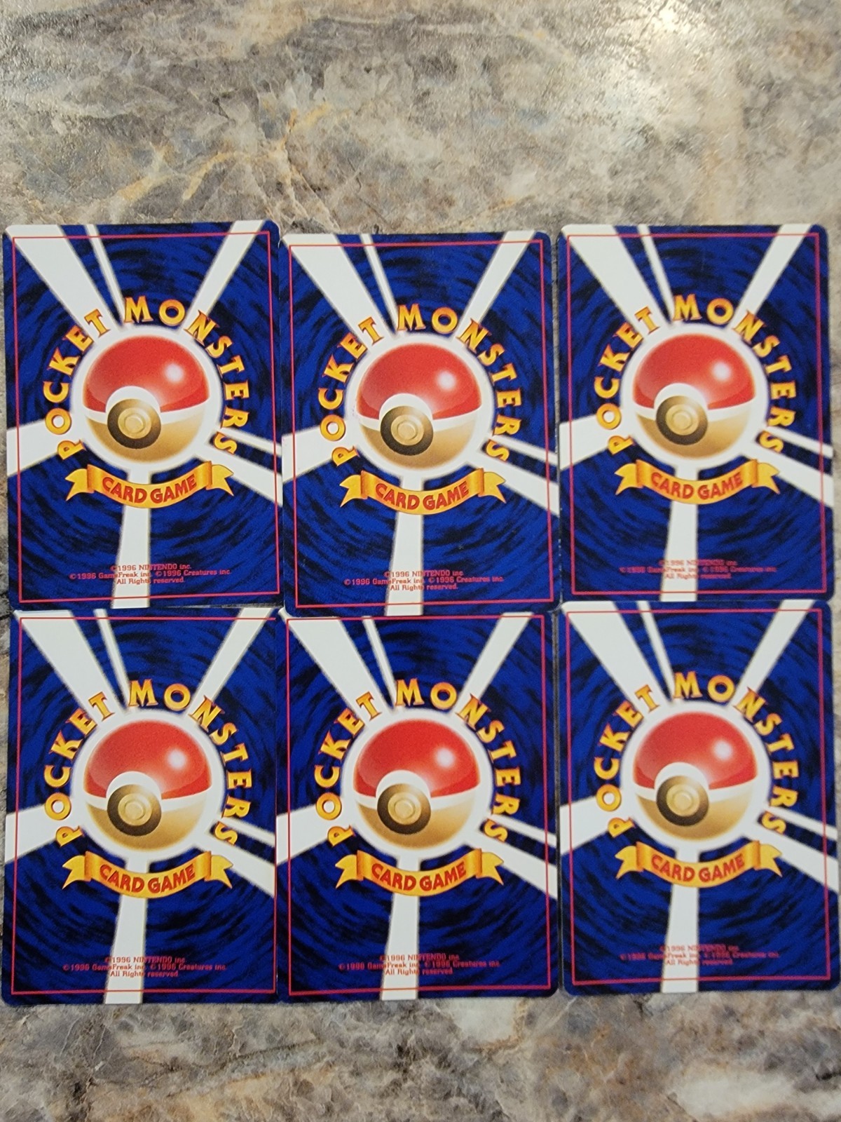 1996 Pocket Monsters Nintendo Pokemon collectible cards Lot of 6 cards. A45 1996 Pocket Monsters Nintendo Pokemon collectible cards Lot of 6 cards. A45