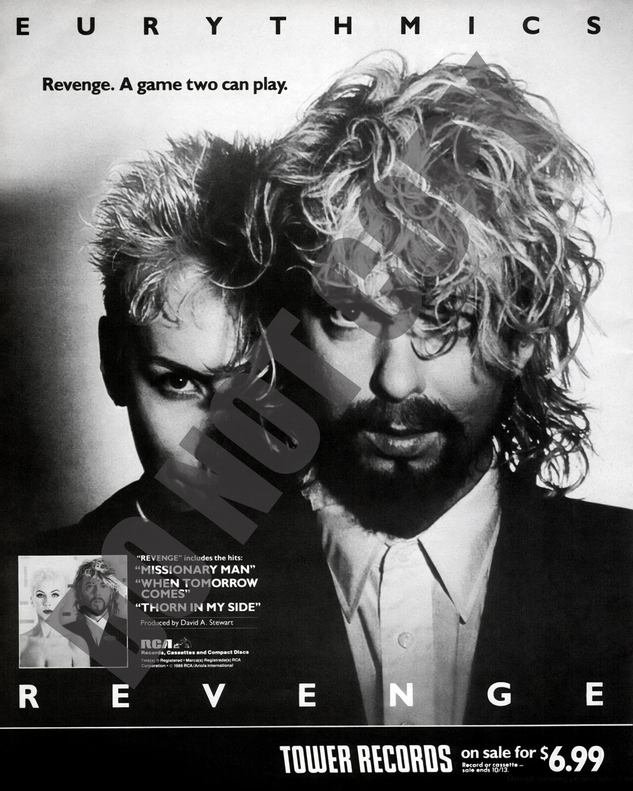1986 Eurythmics Revenge Album Magazine Promo Ad 8x10 Photo