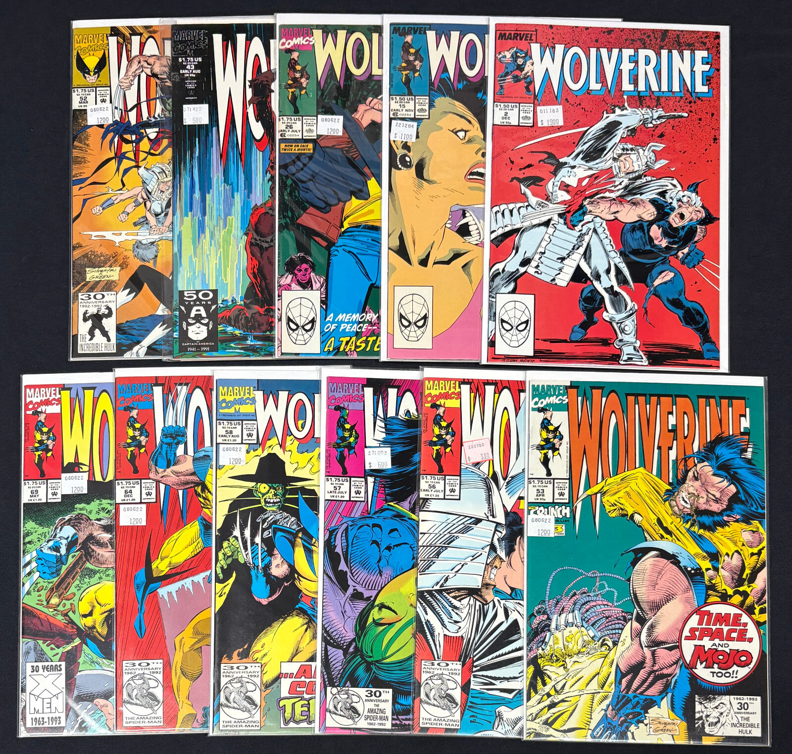 1988-93 Marvel Wolverine #2- 69 Lot of 11 High Grade Silvestri 