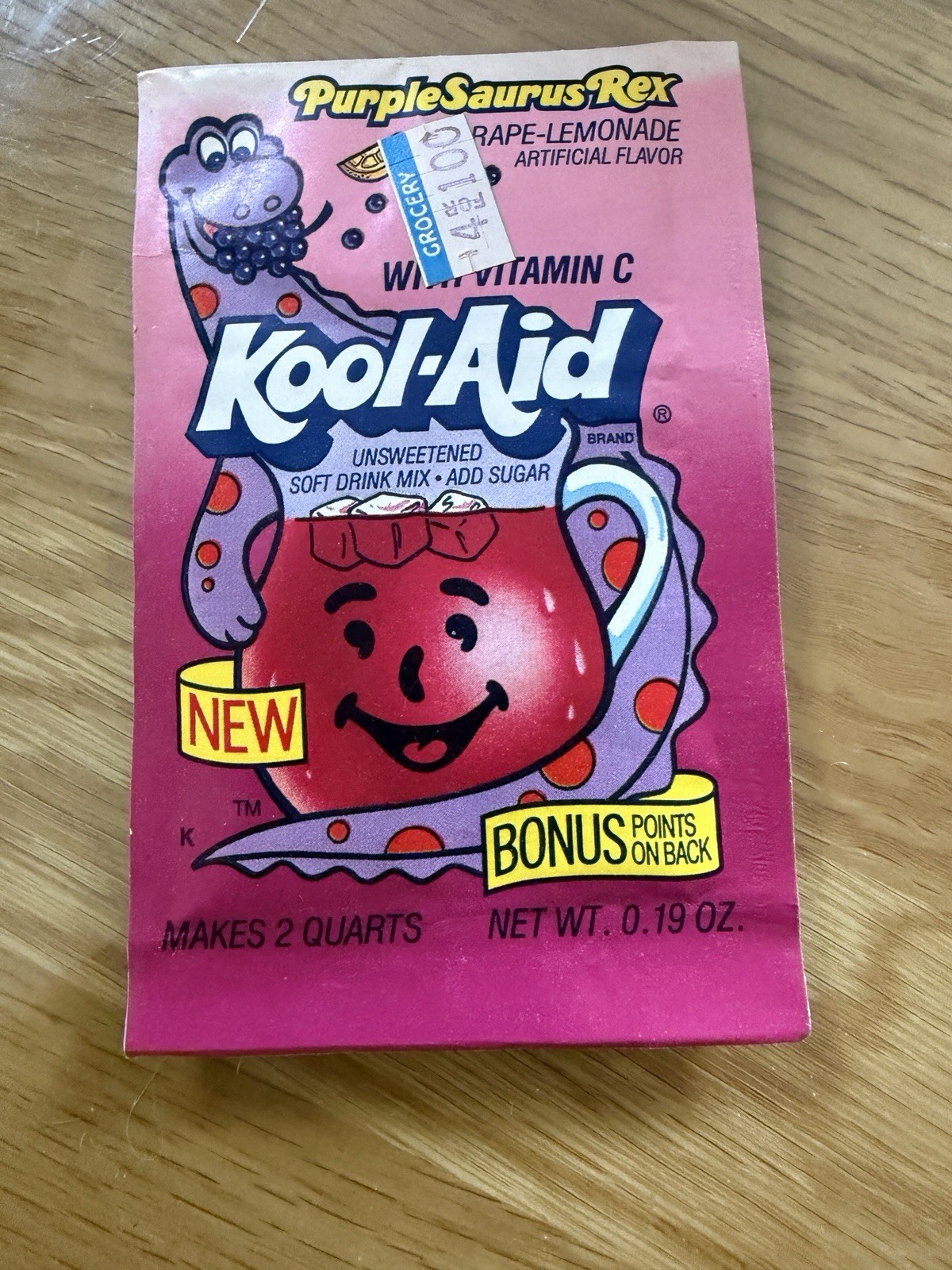 Rare Vintage 1980s PurpleSaurus Rex Kool-Aid, Unopened. 123 Packs Available Rare Vintage 1980s PurpleSaurus Rex Kool-Aid, Unopened. 123 Packs Available