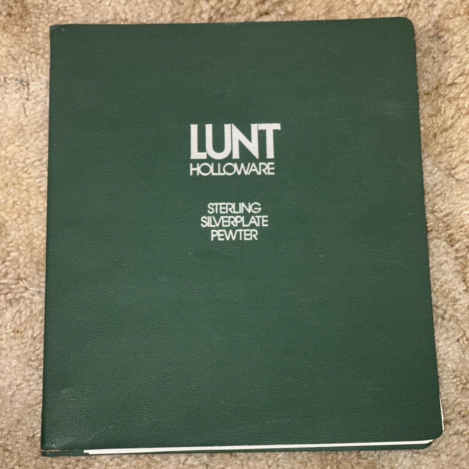 Lunt Silversmiths Dealer Catalog Binder Sterling Silverplate Pewter Price Lists