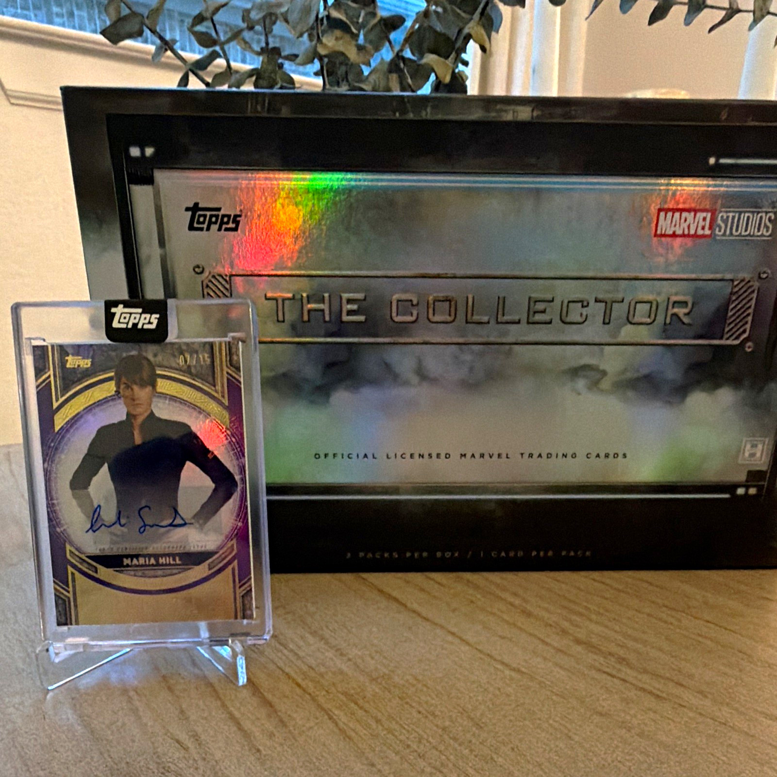 2025 Topps Marvel Studios The Collector Cobie Smulders Maria Hill Auto Purple/15