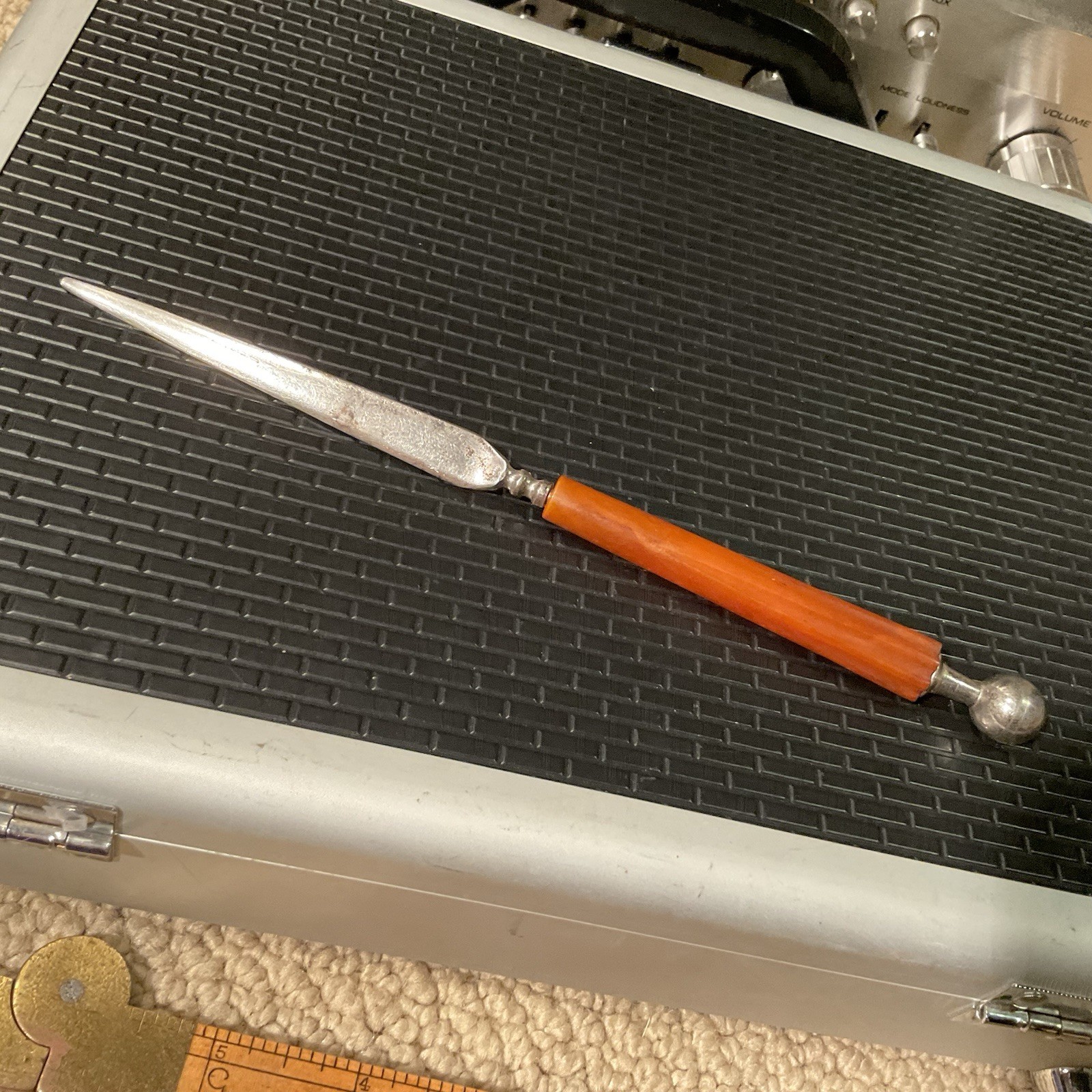 Vintage Art Deco Butterscotch Bakelite Catalin Letter Opener Patented