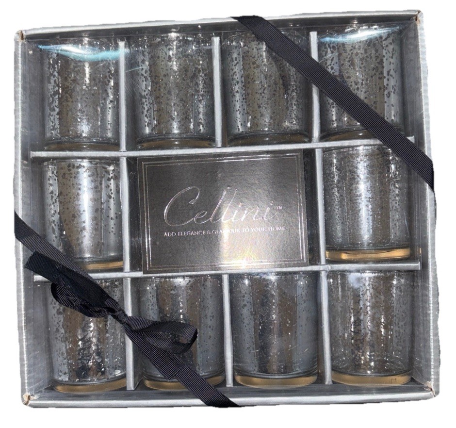 Cellini Mercury Glass Candle Holders 12 Piece Set