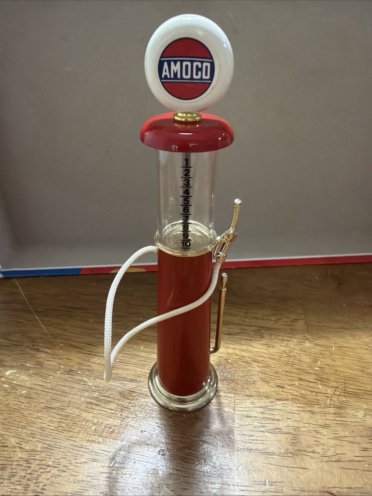 Vintage Gearbox Amoco Silver & Red Gas Pump 8” Vintage Collectible