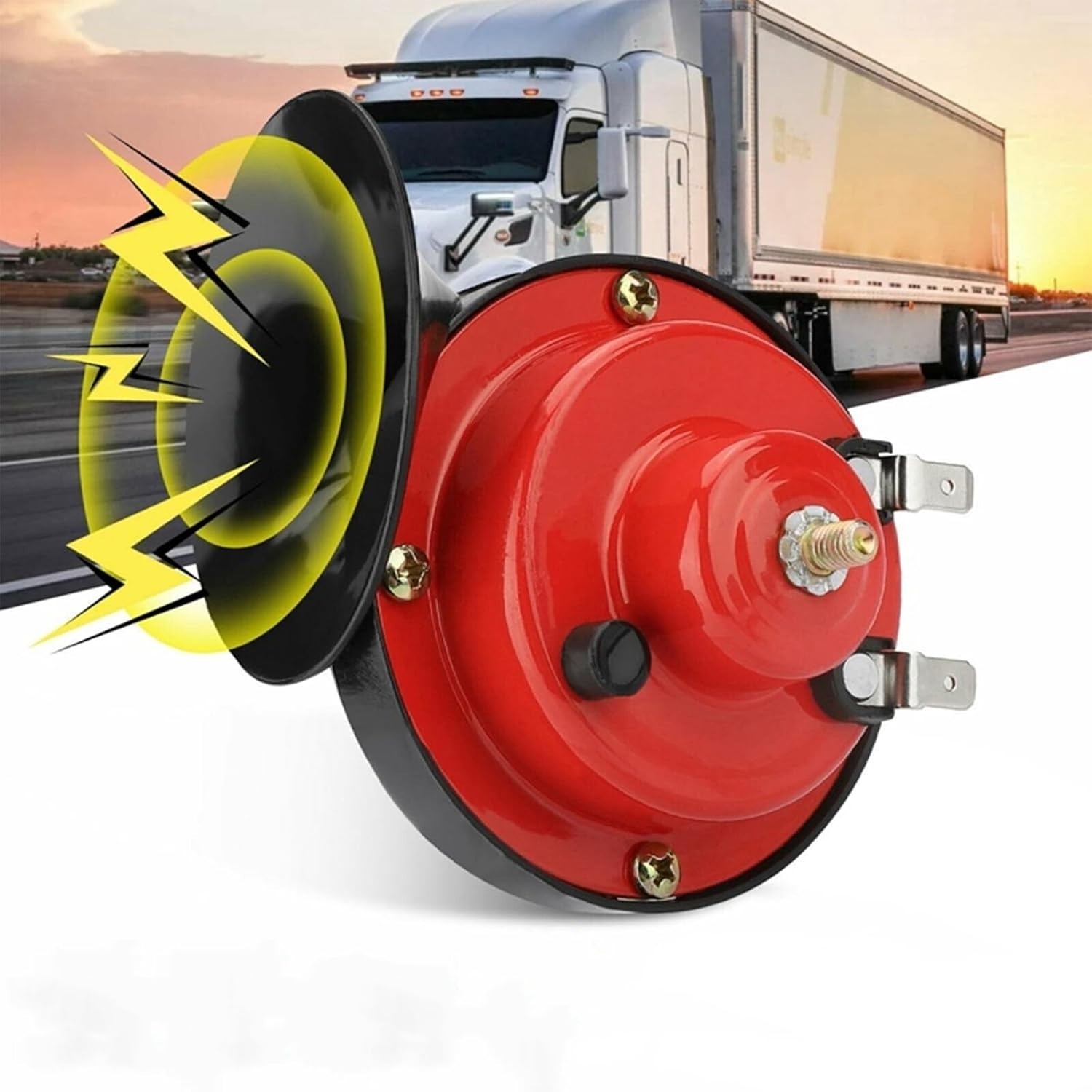 Bocina Claxon De Tren Extra Ruidoso Para Carro Auto Camion Moto Sonido Rojo 12V