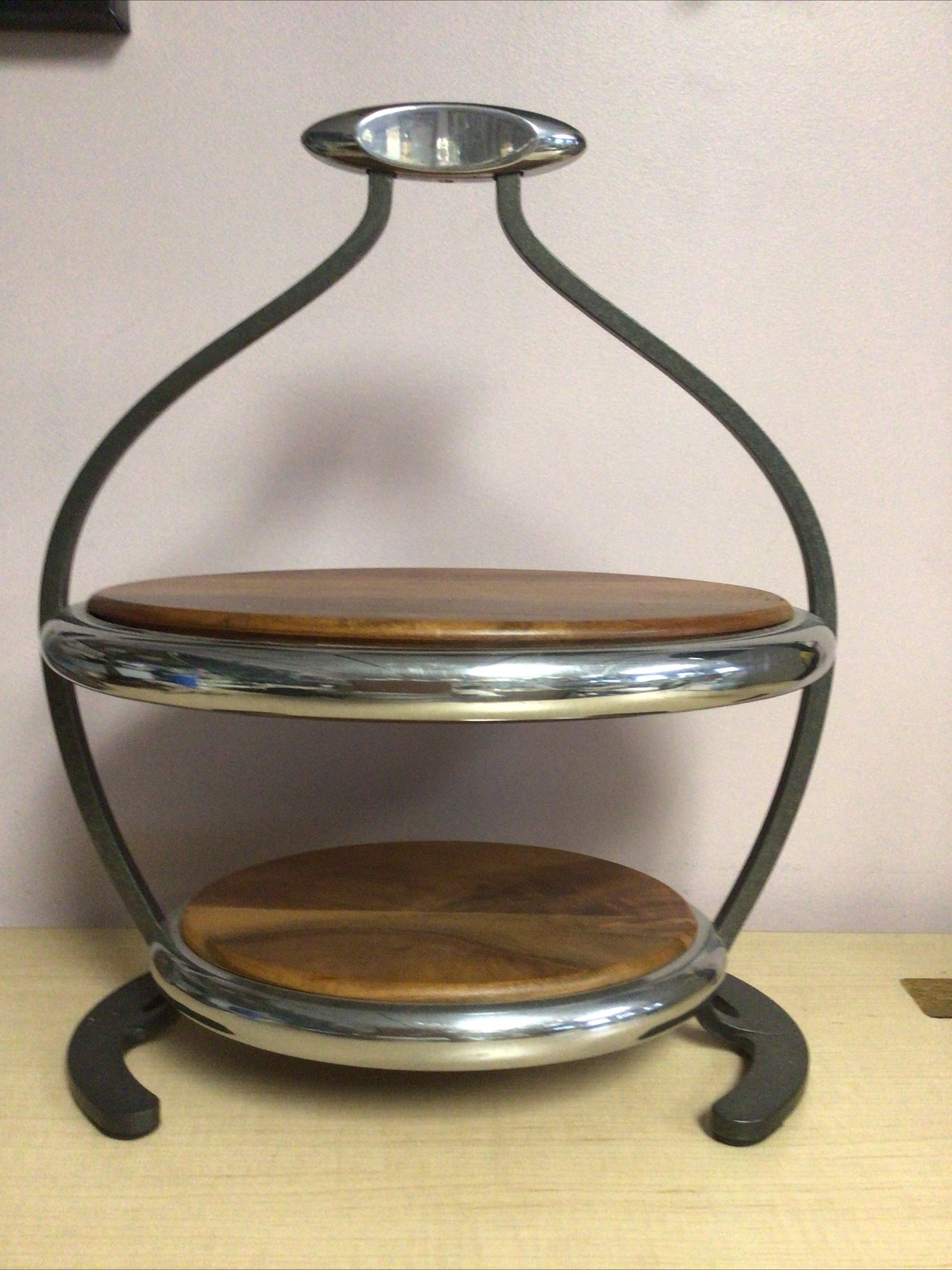 NAMBE Anvil 2 Tier Server by NEIL COHEN 2010 Serving Acacia Wood Alloy MT0346 NAMBE Anvil 2 Tier Server by NEIL COHEN 2010 Serving Acacia Wood Alloy MT0346