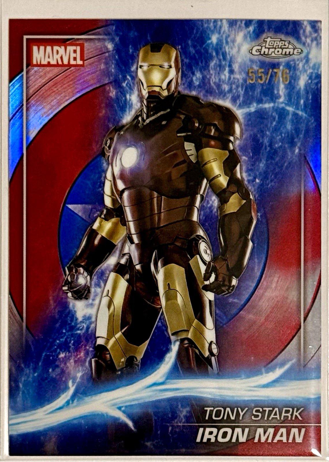 Topps 2025 Topps Chrome Marvel Phase One #1 Iron Man Tony Stark 55/76 Topps 2025 Topps Chrome Marvel Phase One #1 Iron Man Tony Stark 55/76