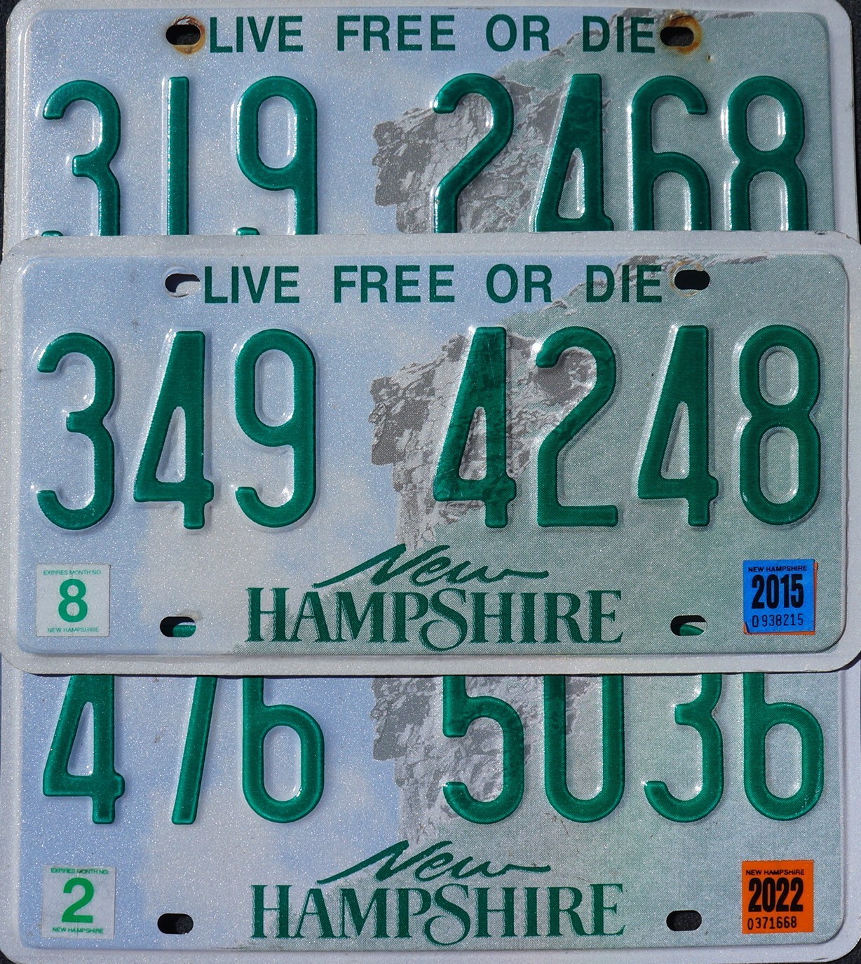 One Random NEW HAMPSHIRE LICENSE PLATE Live Free or Die Green License Plate Tags