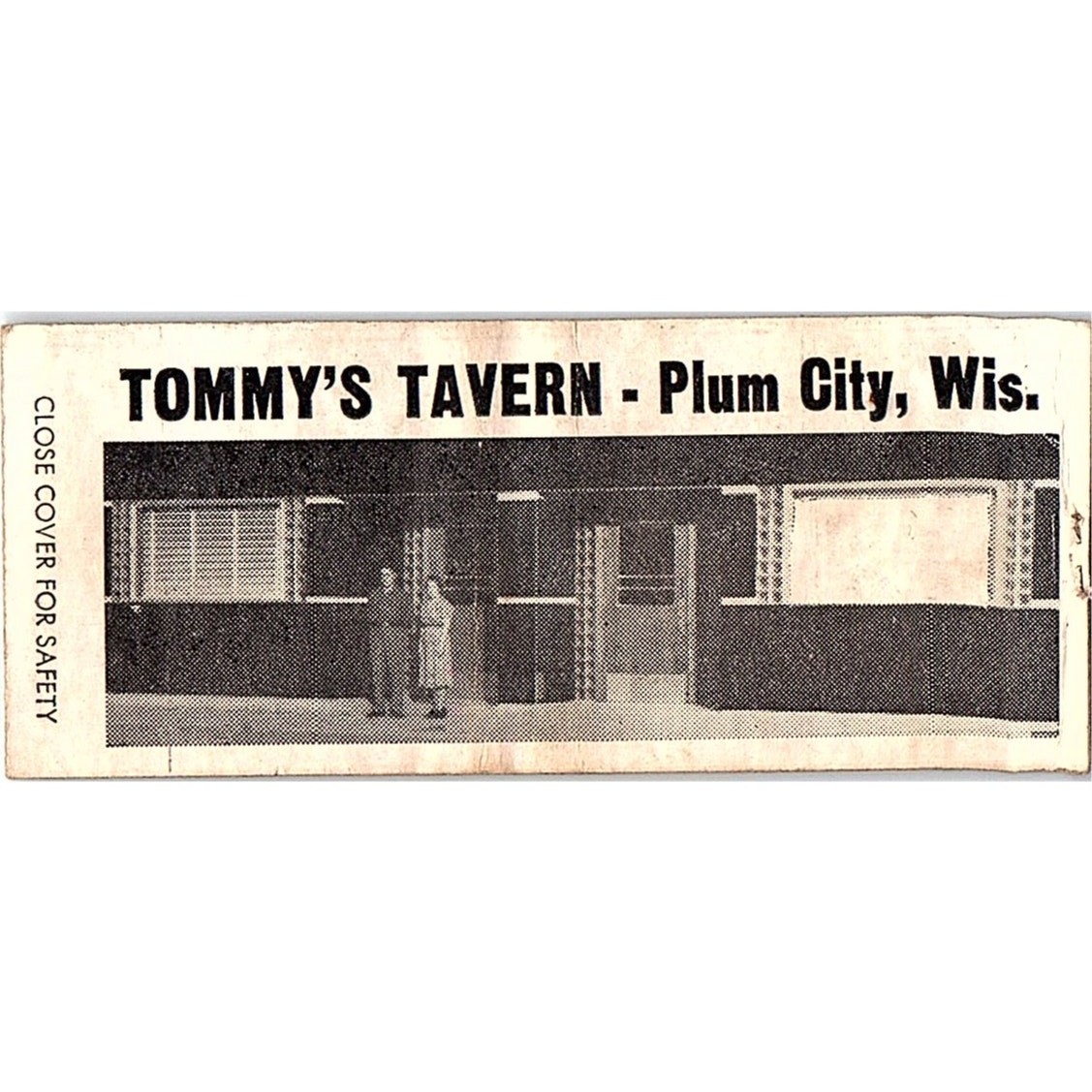 Tommy\'s Tavern Tom & Caurita Plum City WI Vintage Matchbook Cover MB61-3