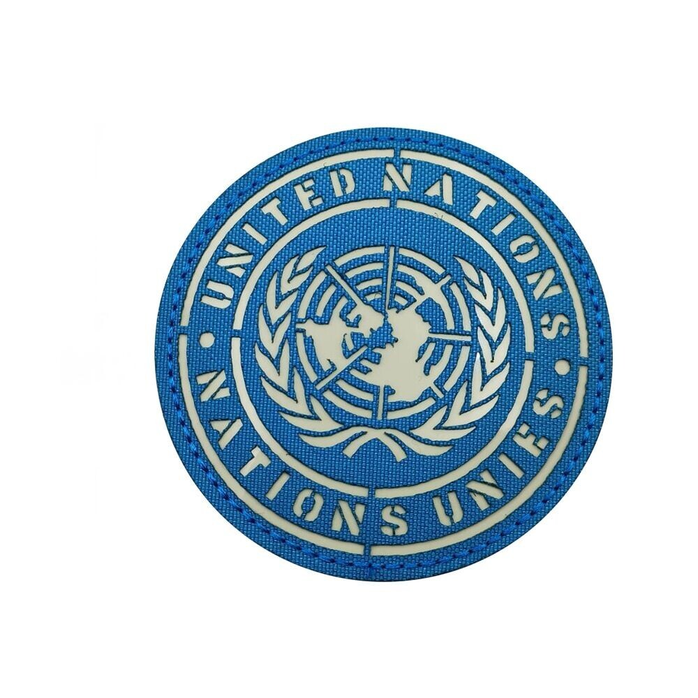 Reflective IR UNITED NATIONS NATIONS UNIES F/L UN BLUE Army Hook Loop Patch-K Reflective IR UNITED NATIONS NATIONS UNIES F/L UN BLUE Army Hook Loop Patch-K