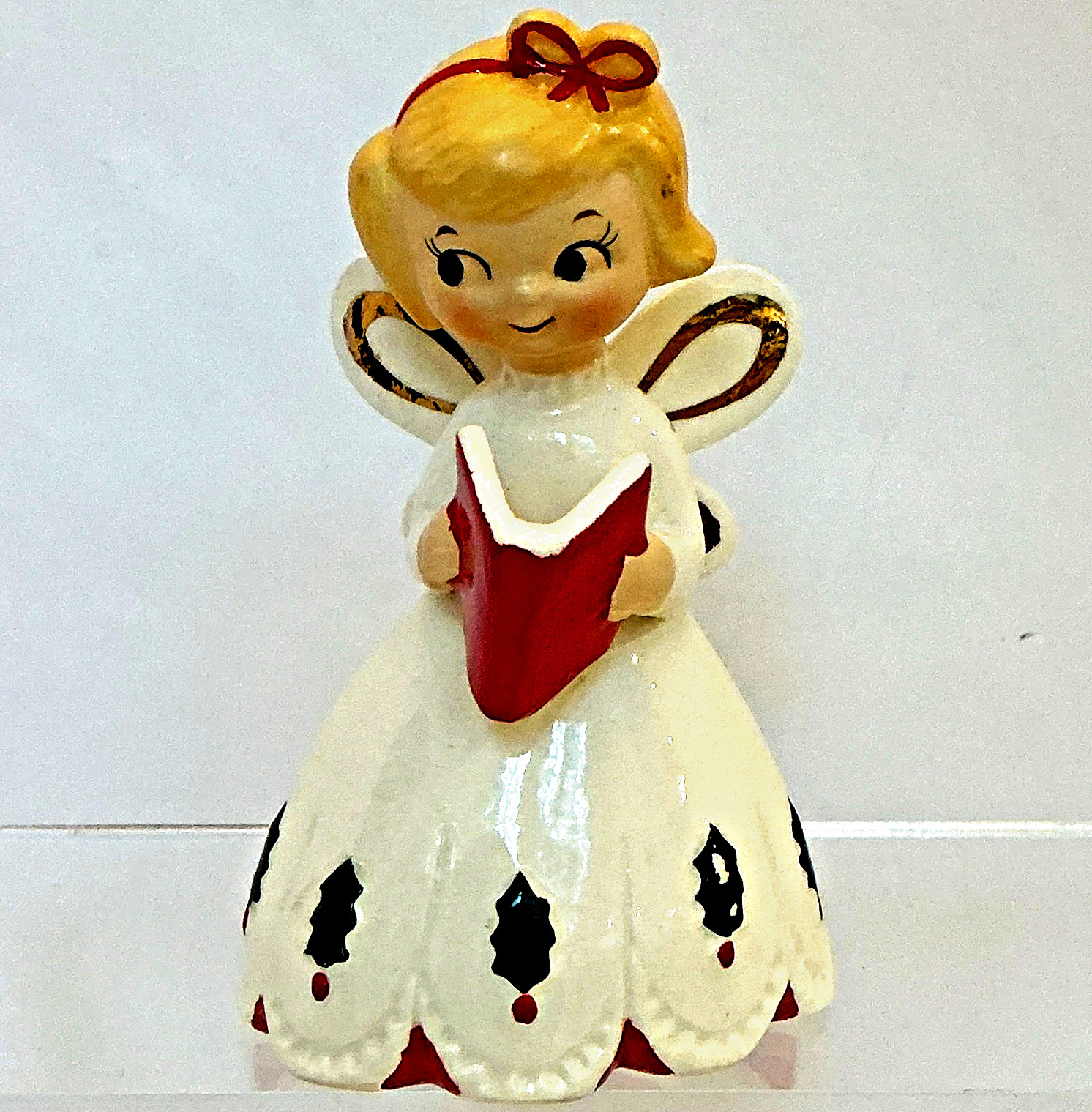 Vintage Holt Howard 1961 Angel Candle Holder Holly Red Songbook Japan Vintage Holt Howard 1961 Angel Candle Holder Holly Red Songbook Japan
