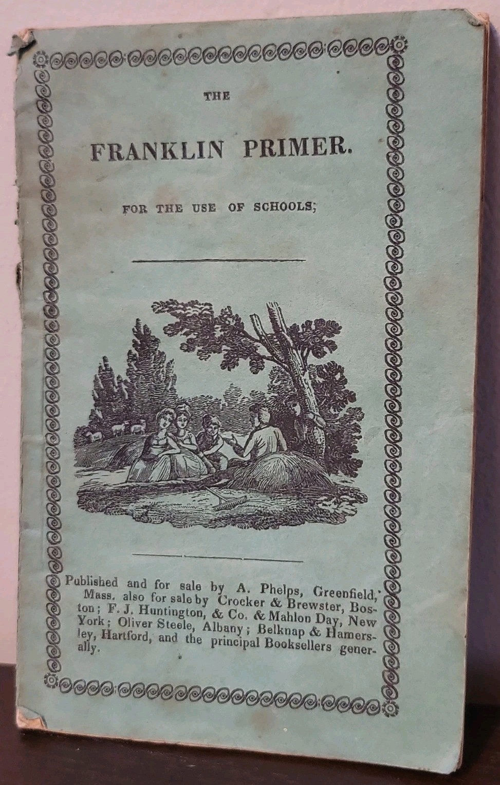 1840s The Franklin County MA Primer Spelling Reading Greenfield Mass Antique
