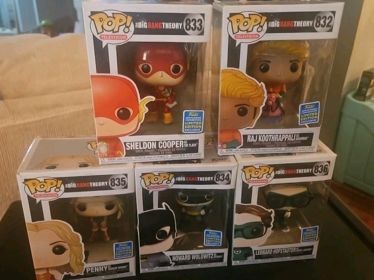 Funko Pop The Big Bang Theory as DC Heroes Set Summer 2019 Convention Exclusive