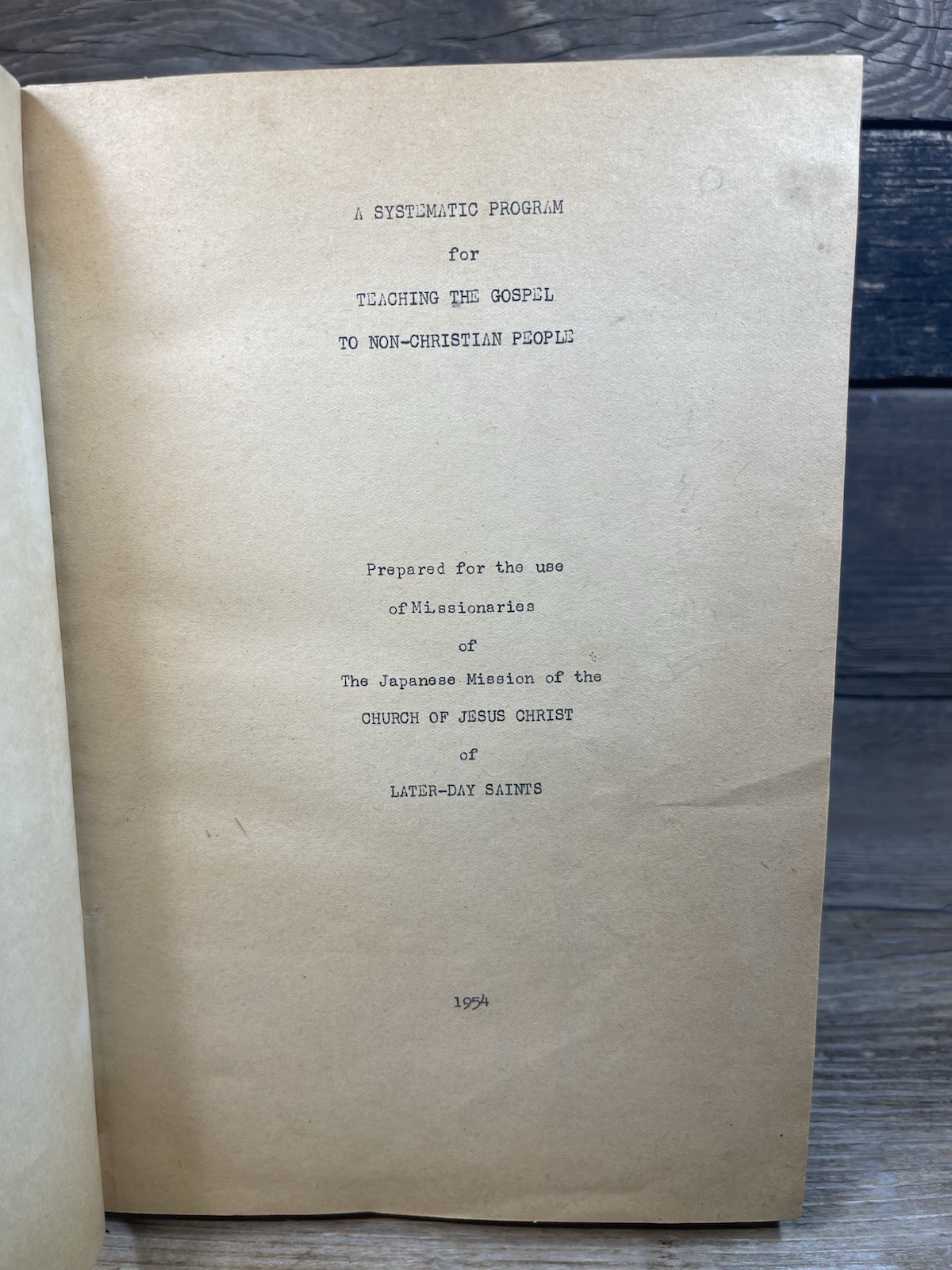 Rare 1954 LDS Japanese Mission Manual George Kanahele Mormon Missionary