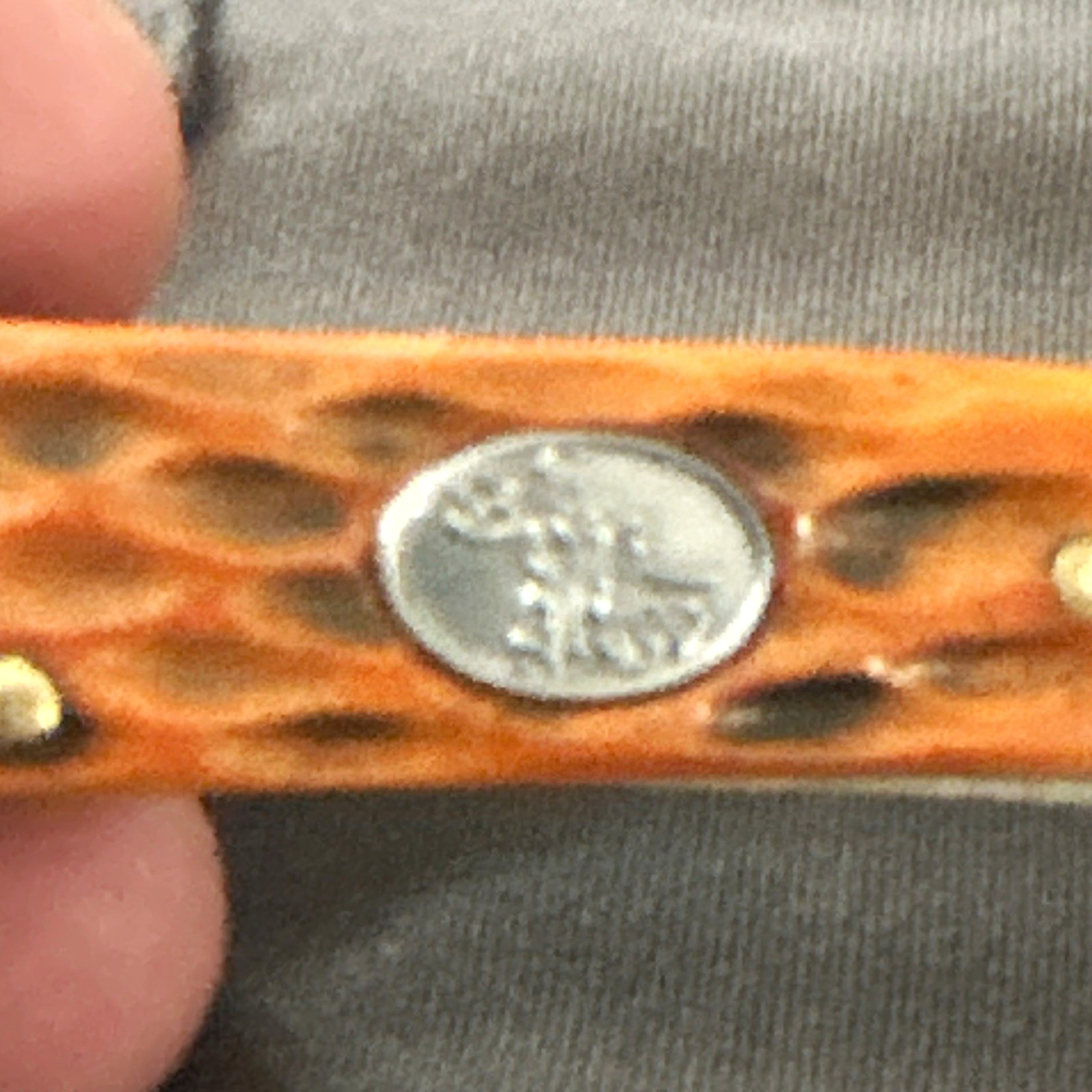 Vintage Warrior 2-Blade Slipjoint Manual SS burnt peach Bone Pocketknife